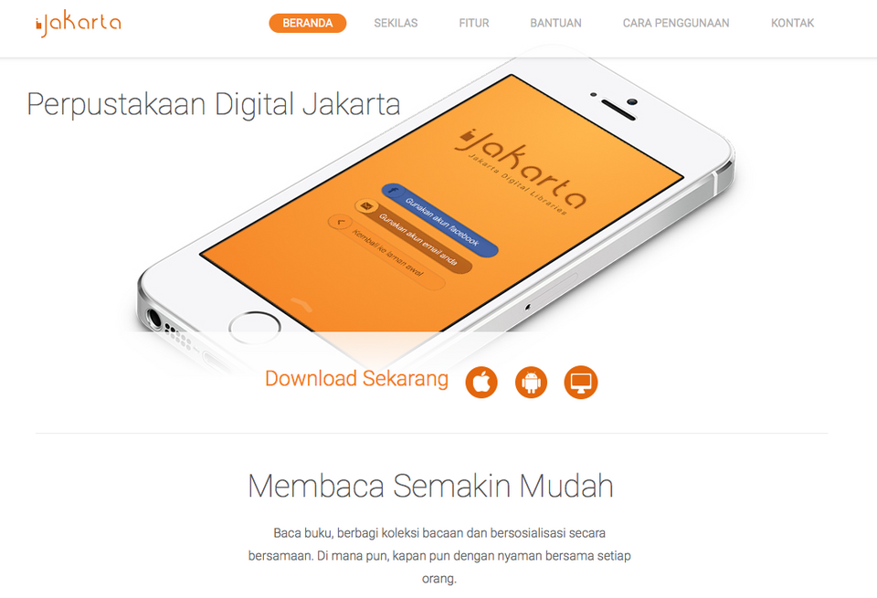 Screen shot of iJakarta's website