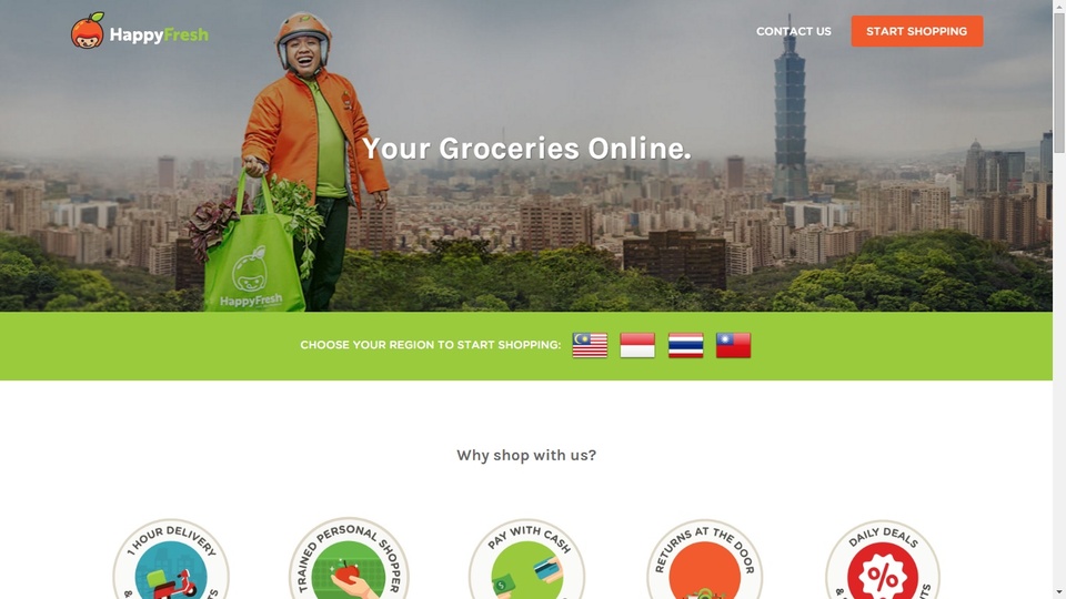 Smartphone app HappyFresh delivers groceries to your door. (JG Screenshot)