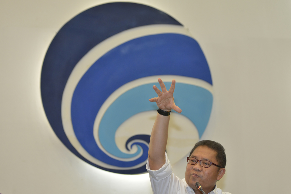 The government will reopen access to popular microblogging site Tumblr once it "cleans up" indecent content on its platform, Communications Minister Rudiantara said on Wednesday (07/09). (Antara Photo/Rosa Panggabean)
