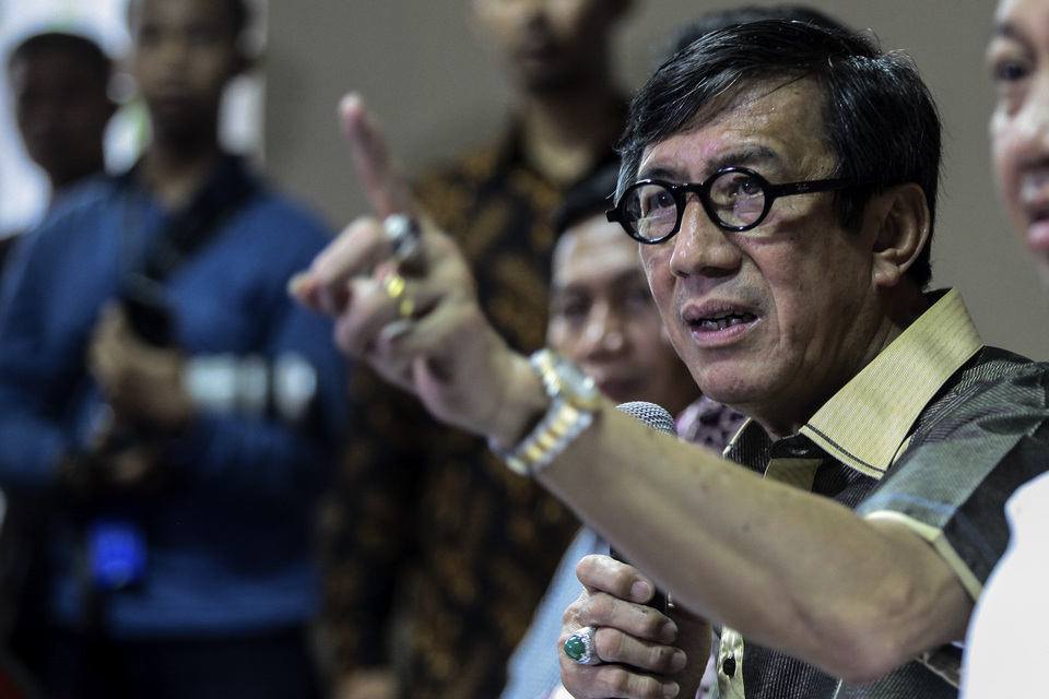 Justice and Human Rights Minister Yasonna Laoly said the rumor about the influx of 10 million illegal Chinese workers into Indonesia was a hoax spread by irresponsible groups to provoke public unrest. (Antara Photo/Muhammad Adimaja)