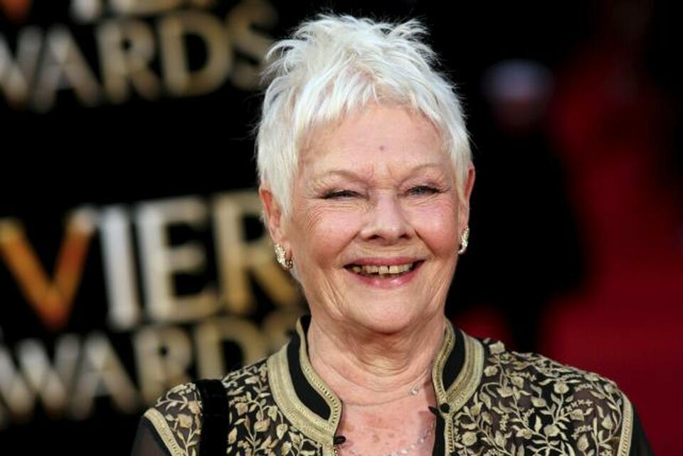 British actress Judi Dench poses for photographers as she arrives at the Olivier Awards at the Royal Opera House in London, Britain April 3, 2016. (Reuters Photo/Neil Hall)