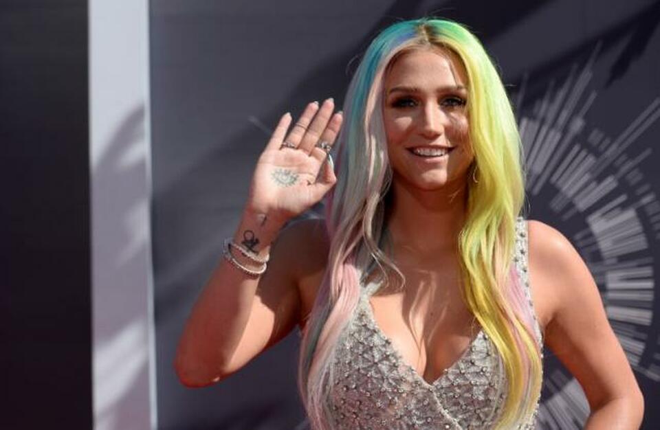 Singer Kesha arrives at the 2014 MTV Music Video Awards in Inglewood, California, Aug. 24, 2014.   (Reuters Photo/Kevork Djansezian)