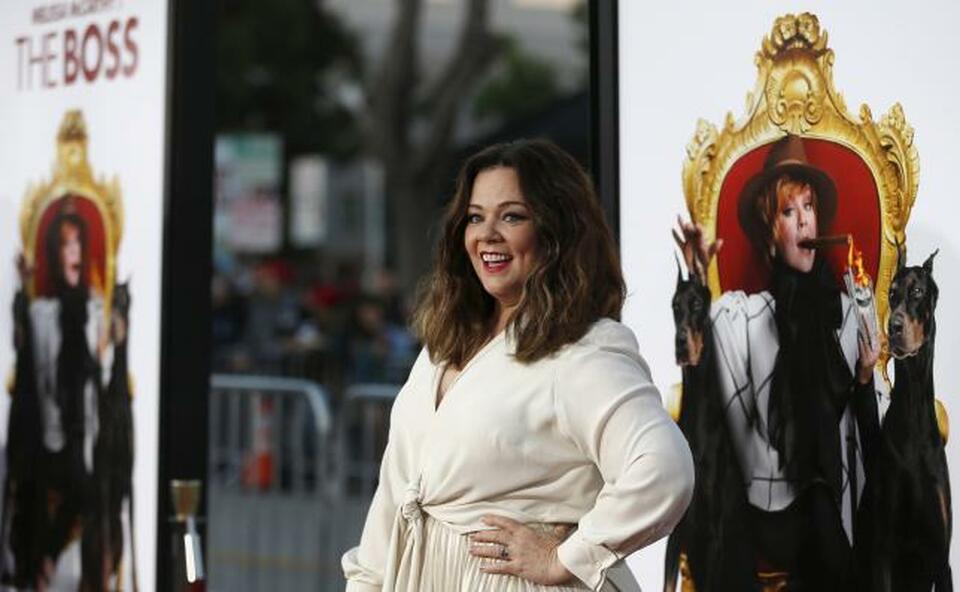 Cast member Melissa McCarthy poses at the premiere of 'The Boss' in Los Angeles, California, Mar. 28, 2016. (Reuters Photo/Mario Anzuoni)