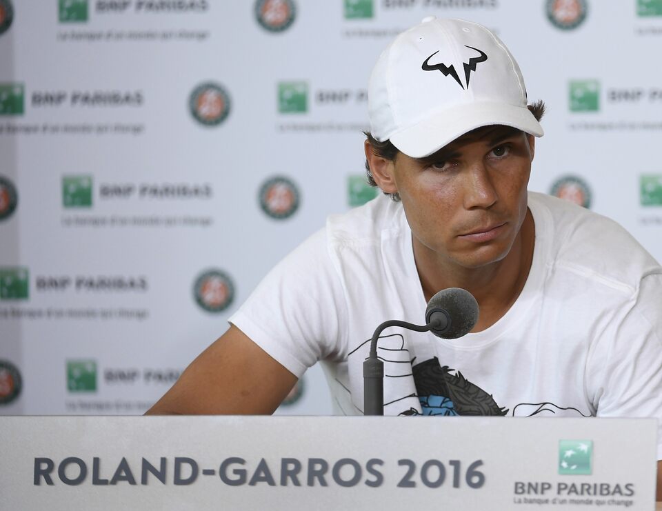 Rafael Nadal attends a news conference in Paris in this May 27, 2016 file photo. (Reuters Photo)