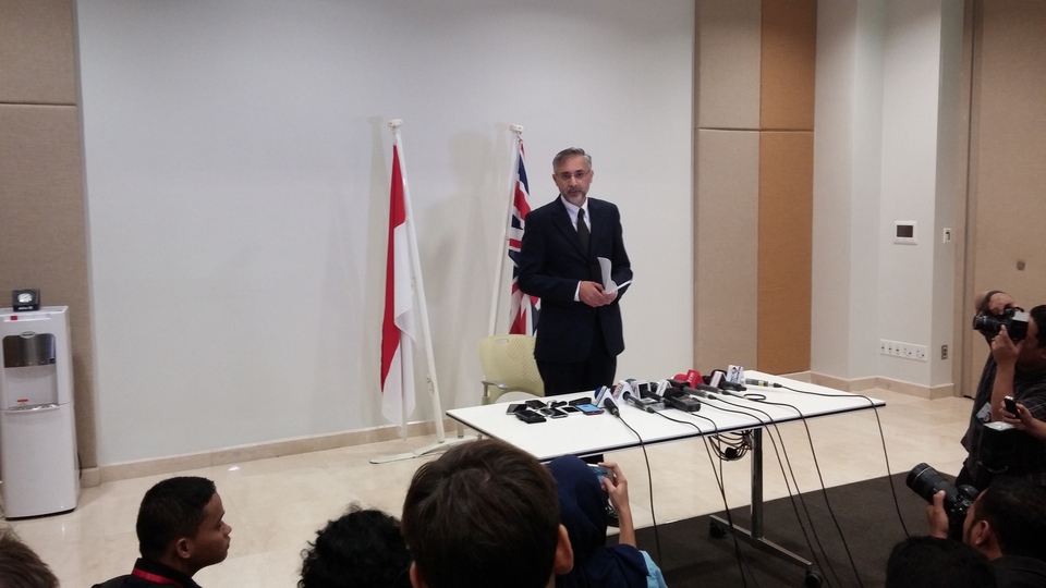 British Ambassador Moazzam Malik has addressed concerns over his country's decision to leave the European Union in a press conference at the British Embassy in Jakarta on Saturday (25/06). (JG Photo/Amal Ganesha)