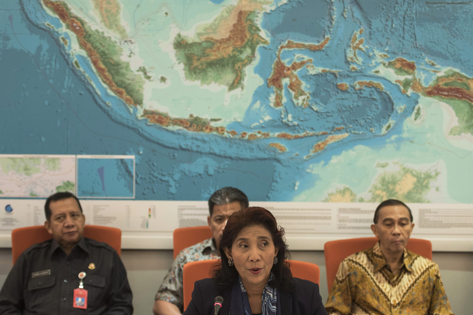 The plan for the base development in the Natuna Islands emerged last year, with lawmakers agreeing to a budget of Rp 450 billion ($34.1 million) allocated for it. (Antara Photo/Sigid Kurniawan)