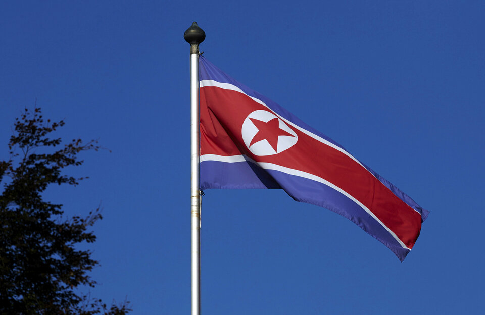 A North Korean flag flies at the Permanent Mission of North Korea in Geneva. (Reuters Photo/Denis Balibouse) 