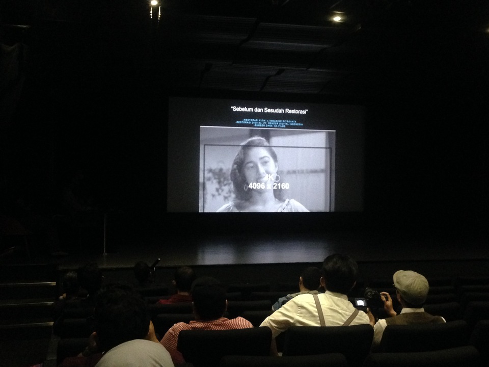 Screening of 'Tiga Dara' at Institut Francais d'Indonesia in Thamrin, Jakarta. (JG Photo/Lisa Siregar) 