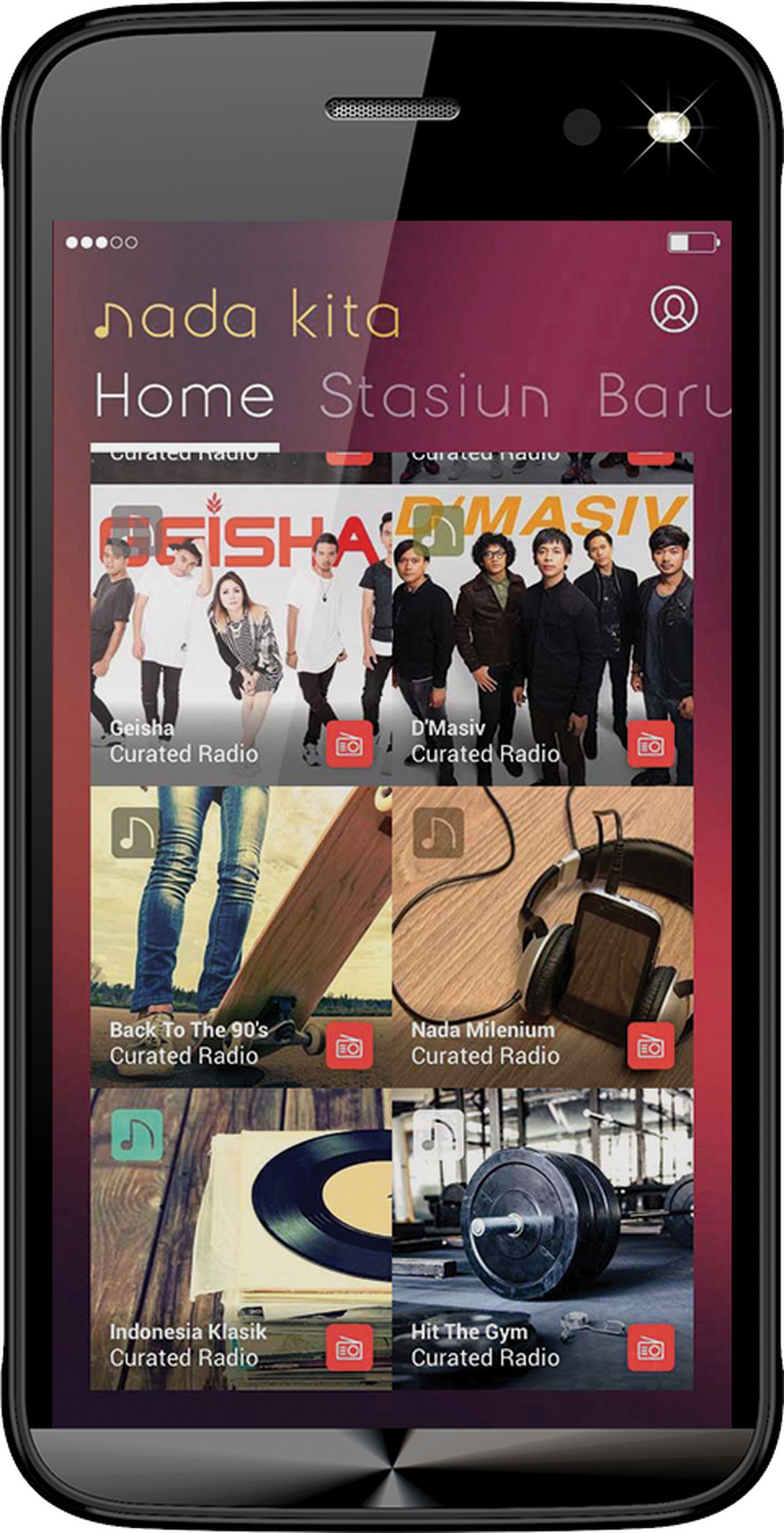 The app features music from artists across the country. (Photo courtesy of Nada Kita)