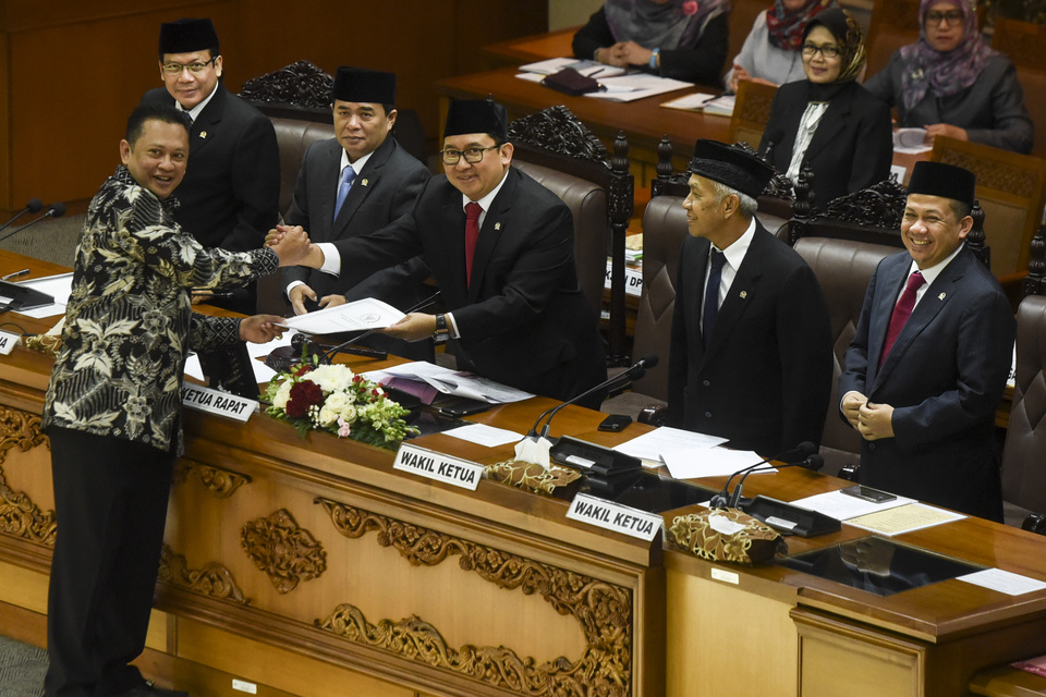 The Golkar Party in the House of Representatives appointed lawmaker Bambang Soesatyo on Thursday (11/01) to replace the disgraced Setya Novanto as speaker of the House. (Antara Photo/Hafidz Mubarak A)