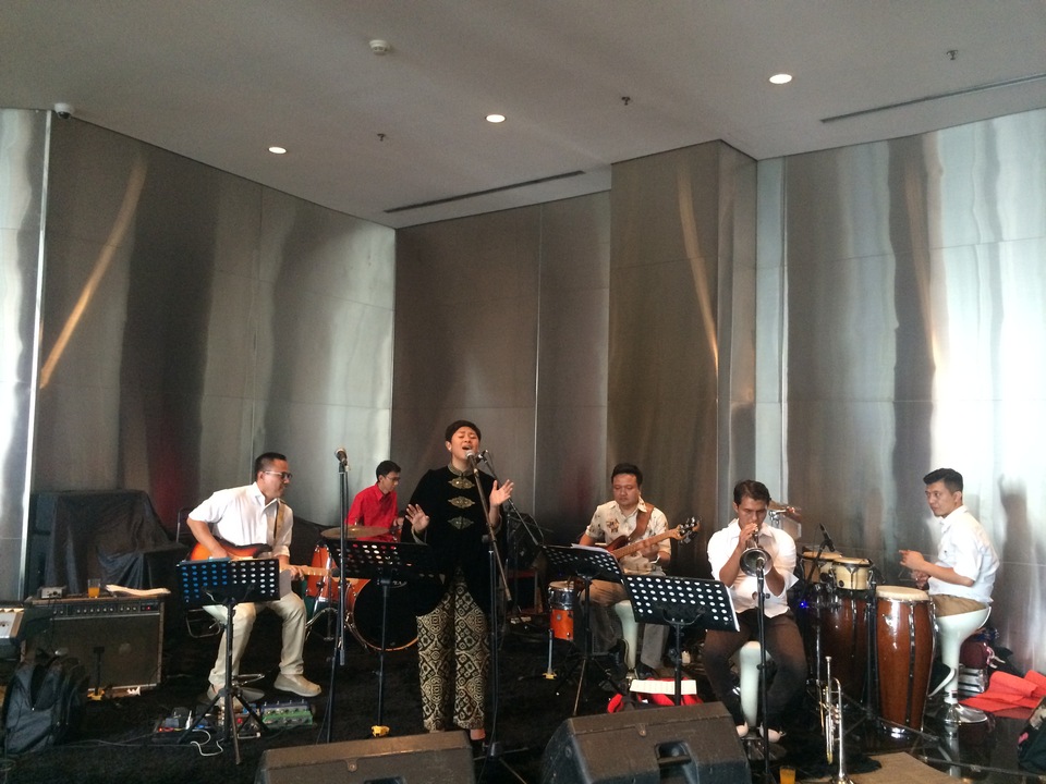 Dira Sugandi at the event on Tuesday (16/8) at Energy Building, SCBD, Jakarta. (JG Photo/Annisa Dina)