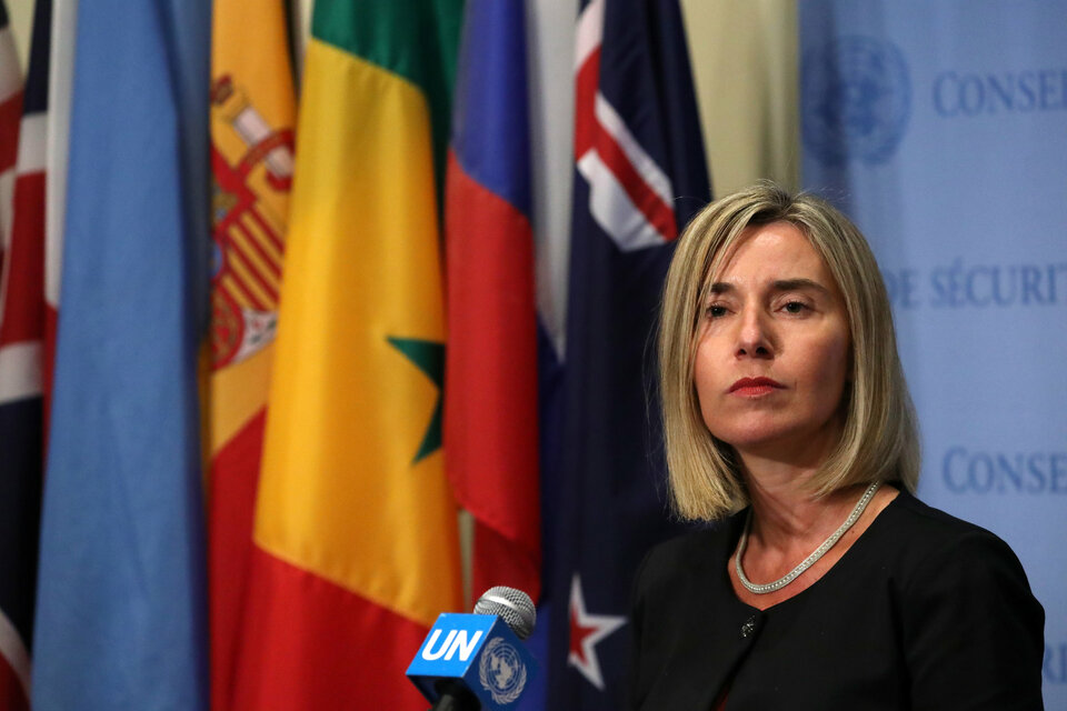 European Union Foreign Policy Chief Federica Mogherini participates in a media briefing following the EU3+3 Ministerial meeting with Iran during the 71st Session of the United Nations General Assembly in New York, US, September 22, 2016. (Reuters Photo/Andrew Kelly)