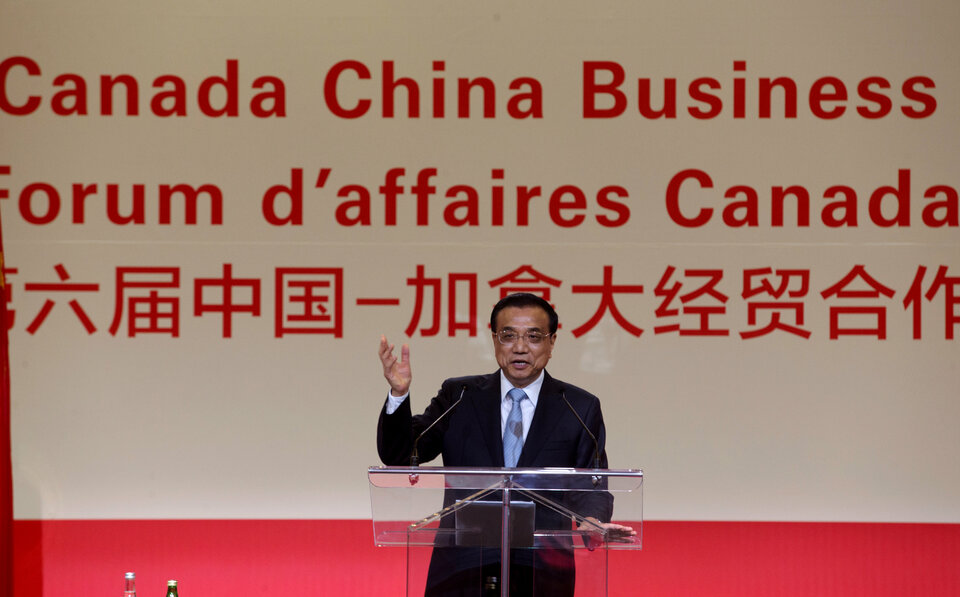 Chinese Premier Li Keqiang speaks to Montreal businessmen at the 6th China-Canada Economic & Trade Cooperation Forum in Montreal, Canada September 23, 2016. (Reuters Photo/Christinne Muschi)