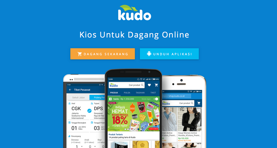 A screen shot of Kudo's online commerce site. (JG Photo/Sarah Yuniarni) 