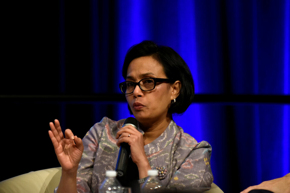 Finance Minister Sri Mulyani Indrawati spoke on Tuesday (25/07) about the urgency of investing in human capital. (Reuters Photo/James Lawler Duggan)