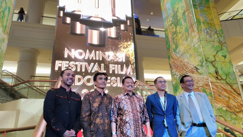 Organizers of the Citra awards at a media event in Jakarta on Friday (14/10). (Photo courtesy of FFI)