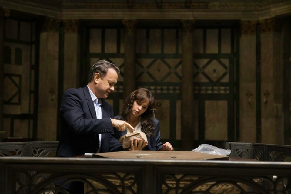 Robert Langdon (Tom Hanks) and Sienna Brooks (Felicity Jones) on the set of 'Inferno.'  (Photo courtesy of IMDb)