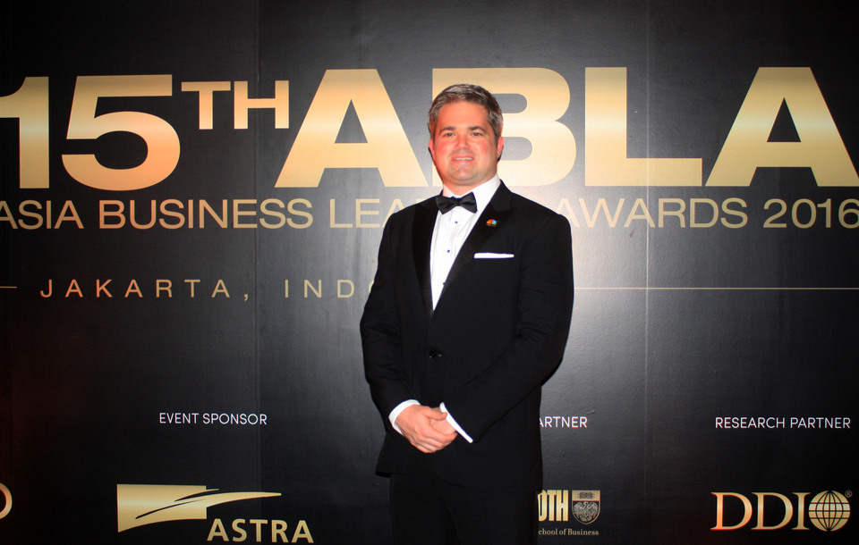 CNBC International president and managing director KC Sullivan at the 15th Asia Business Leaders Awards at Hotel Mulia in Jakarta on Wednesday (23/11). (JG Photo/Yudhi Sukma Wijaya)