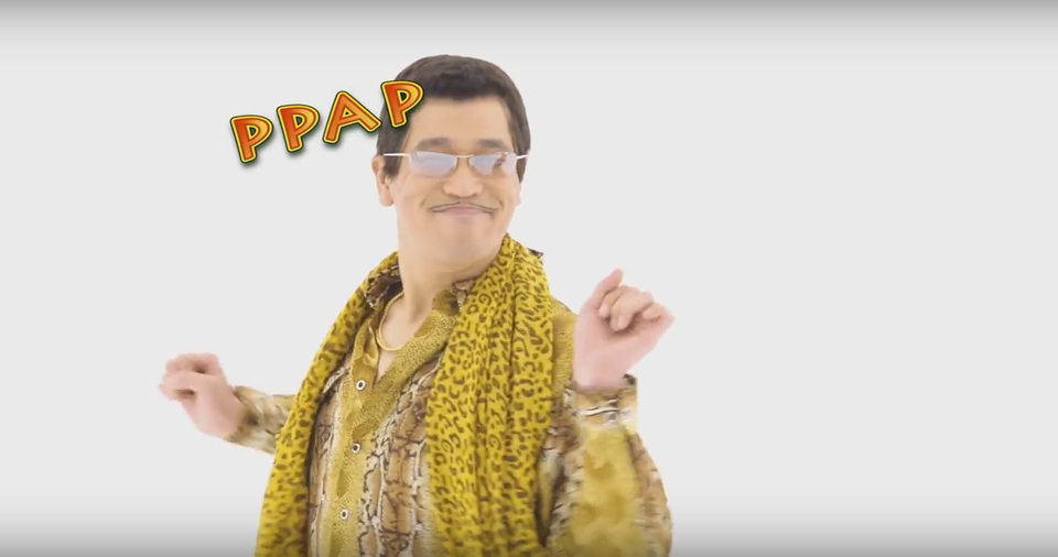 A still from "Pen-Apple-Pineapple-Pen" Music Video by Pikotaro. (Photo courtesy of Youtube)