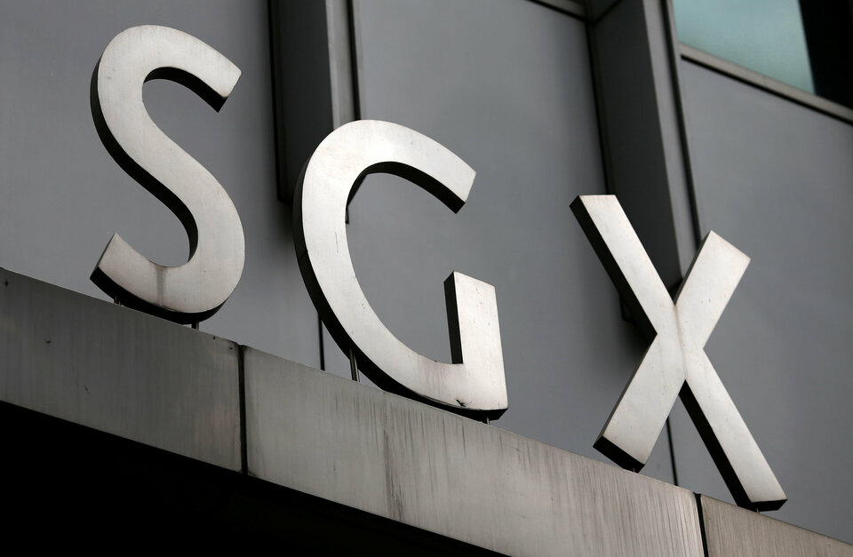 The logo of the Singapore Stock Exchange (SGX) pictured outside its premises in the financial district of Singapore in this April 2014 file photo.  (Reuters Photo/Edgar Su)