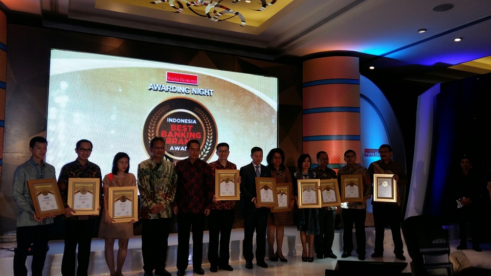 Nobu Bank was named the 'Best Service Title' at the annual Indonesia Best Banking Brand Award 2016 in Jakarta on Friday (16/12). (Photo courtesy of Nobu Bank)