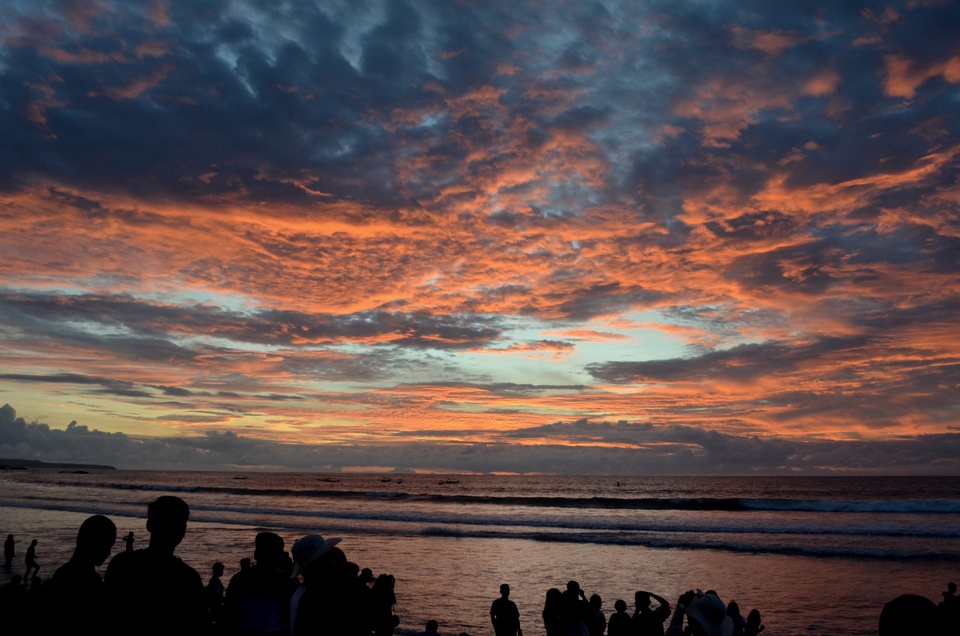 Sunset on Kuta Beach in Bali. (Antara Photo/Fikri Yusuf)