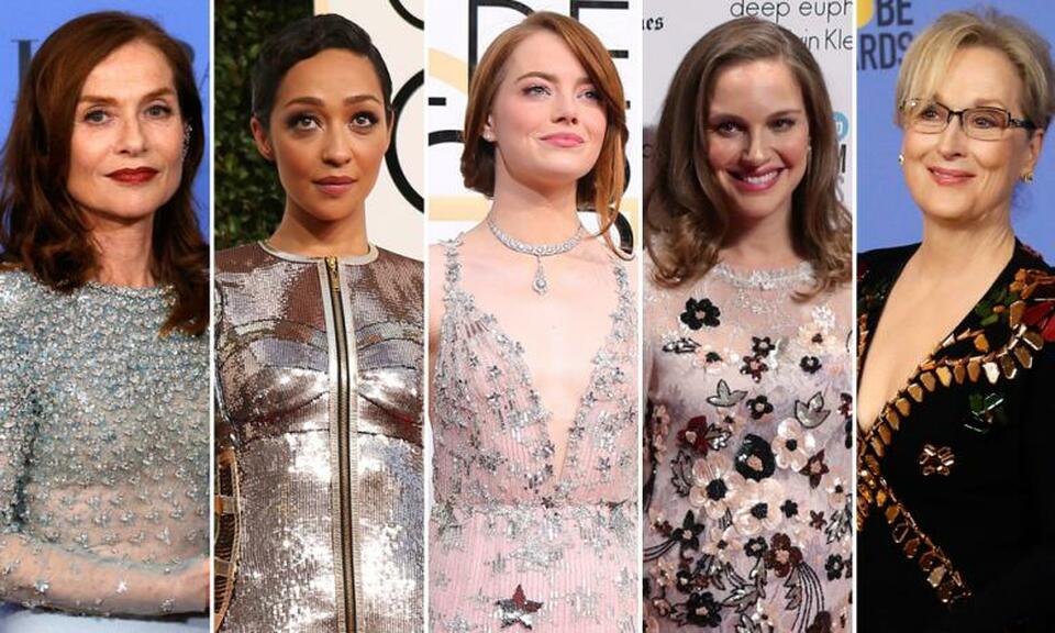Best actress Oscar nominees for the 89th annual Academy Awards  (left to right) Isabelle Huppert, Ruth Negga, Natalie Portman, Emma Stone and Meryl Streep are seen in a combination of file photos. (Reuters Photo/Staff/File Photos)