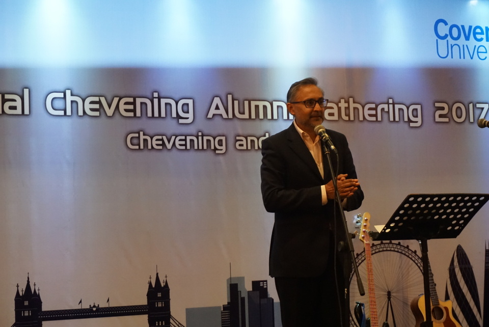 British Ambassador to Indonesia Moazzam Malik at the Annual Chevening Alumni Gathering reception in Jakarta's Le Meridien Hotel on Thursday (09/02). (JG Photo/Sheany)