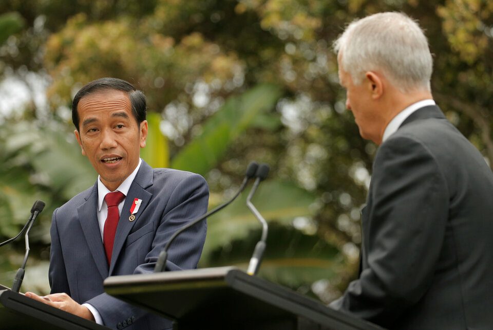 President Joko 'Jokowi' Widodo's state visit to Sydney over the weekend proved successful in strengthening cooperation between Indonesia and Australia, with progress in trade and military relations. (Reuters Photo/Jason Reed)