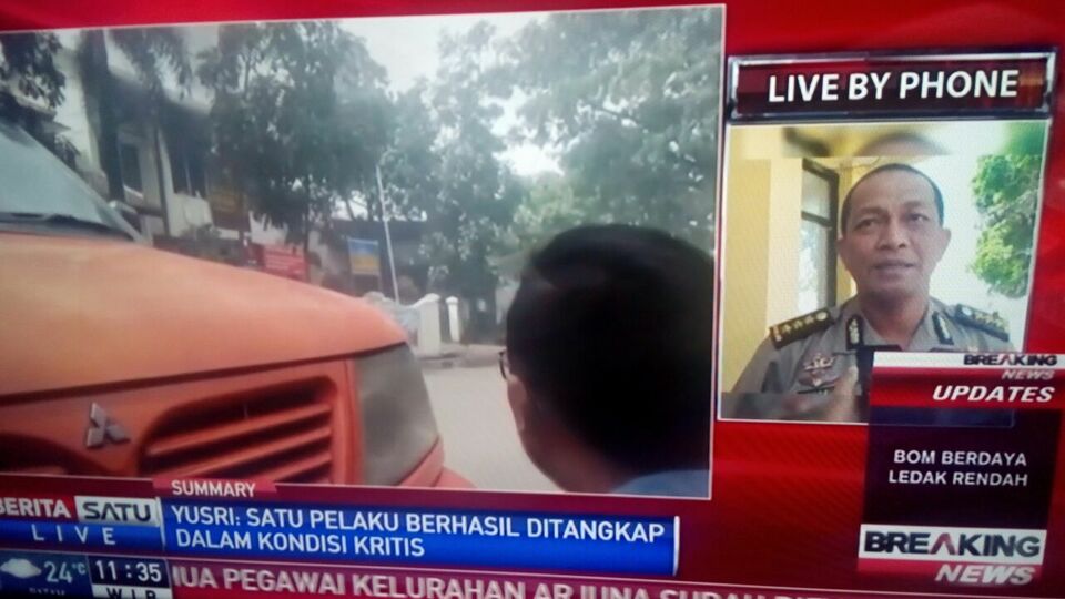 A low-explosive bomb exploded near Pandawa Park in Cicendo, Bandung, West Java, on Monday morning (27/02). (Photo courtesy of BeritaSatu TV)