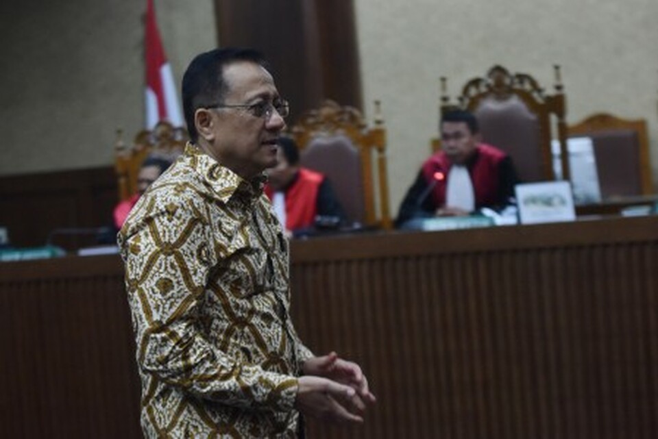 The Jakarta Anti-Corruption Court sentences Irman Gusman, former speaker of the Regional Representative Council (DPD), to four years and six months in jail for accepting bribes on Monday (20/02). (Antara/Wahyu Putro A.) 