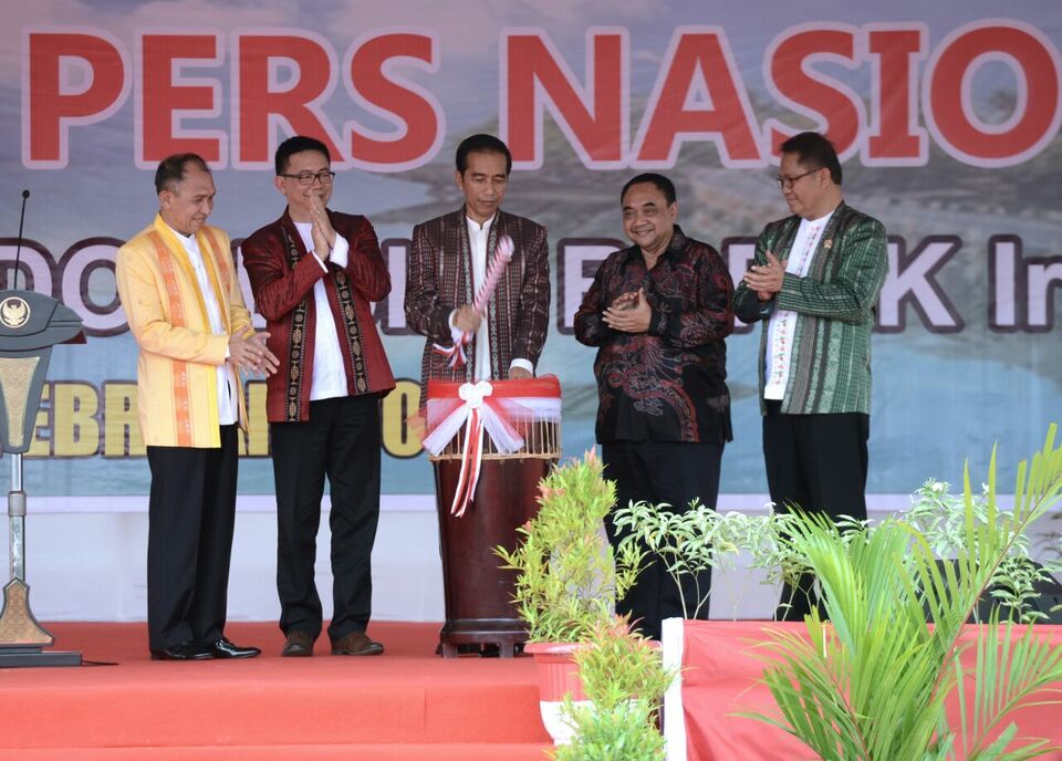 President Joko Widodo attends a National Press Day ceremony in Ambon, Maluku, on Thursday (09/02). (State Palace Press Photo)