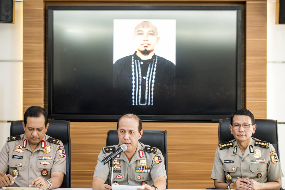 Papua Police chief Insp. Gen. Boy Rafli announced on Saturday (11/11) that 21 people from a Papua-based armed group have been listed as 'wanted.' (Antara Photo/M. Agung Rajasa)