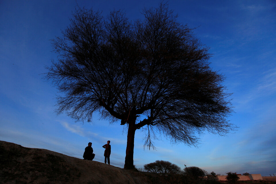 A boy is silhouetted against the sky on the outskirts of Islamabad, Pakistan March 3, 2017. (Reuters Photo/Faisal Mahmood)