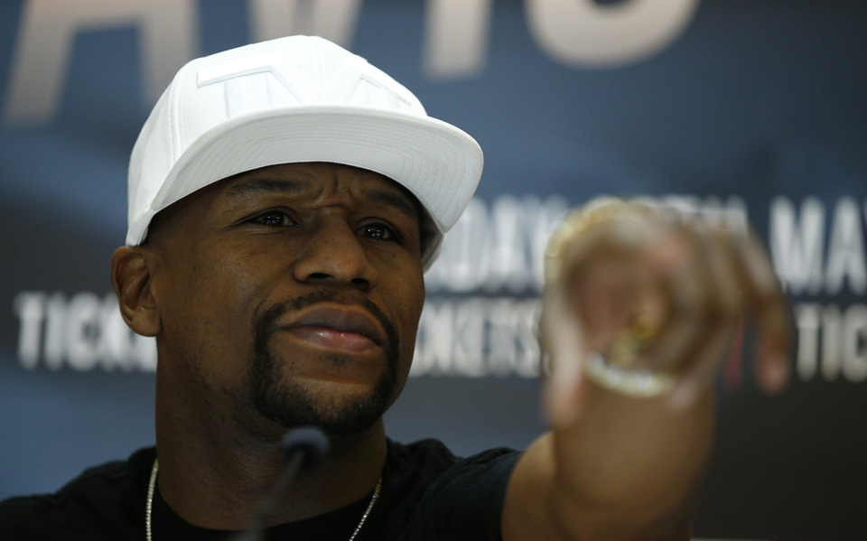 Floyd Mayweather Jr during a press conference at the Savoy Hotel in London on Tuesday (07/03). (Reuters Photo/Andrew Couldridge)