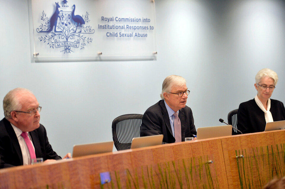 Officials from the Royal Commission into Institutional Responses to Child Sexual Abuse, (L-R) Commissioner Andrew Murray, Justice Peter McClellan, and Justice Jennifer Coate participate on the opening day of their public hearing into the Anglican Church of Australia in Sydney, Australia, March, 17 2017.  (Reuters Photo/Royal Commission into Institutional Responses to Child Sexual Abuse)