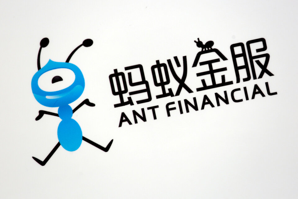 A logo of Ant Financial is displayed at an event of the company in Hong Kong, China, on Nov. 1, 2016. (Reuters Photo/Bobby Yip)