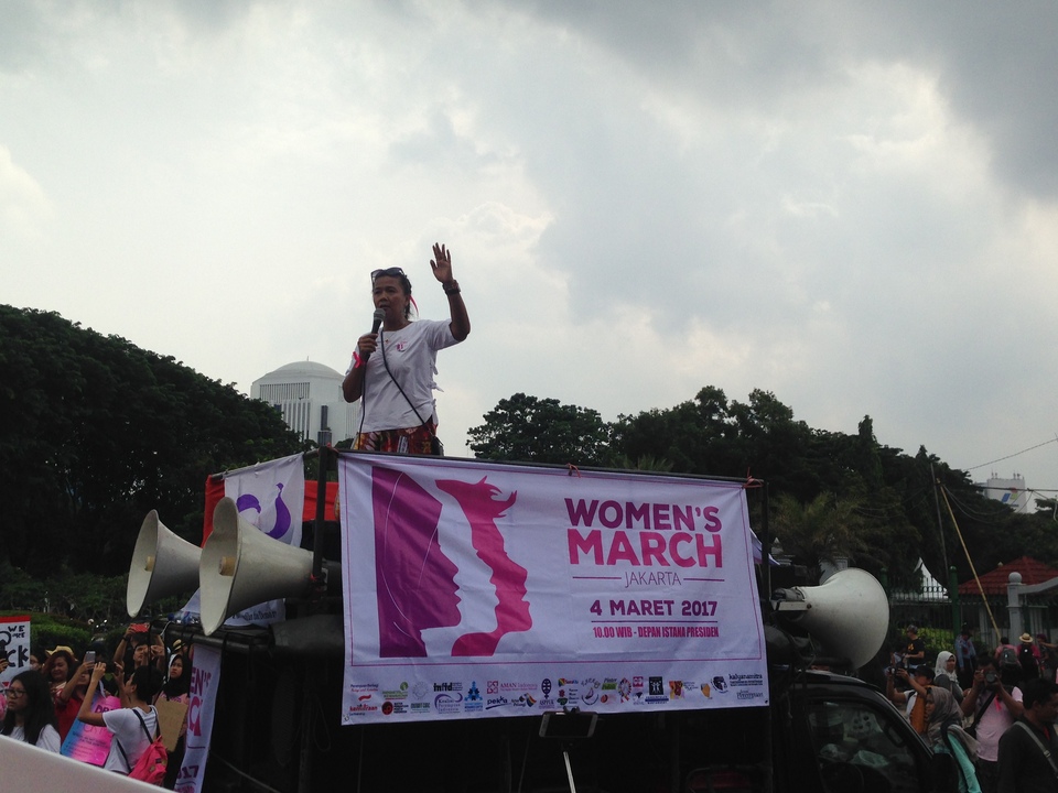 More than a thousand people participated in the Women's March Jakarta on Saturday (04/03) to demand equality for women and minority groups. (JG Photo/Lisa Siregar)