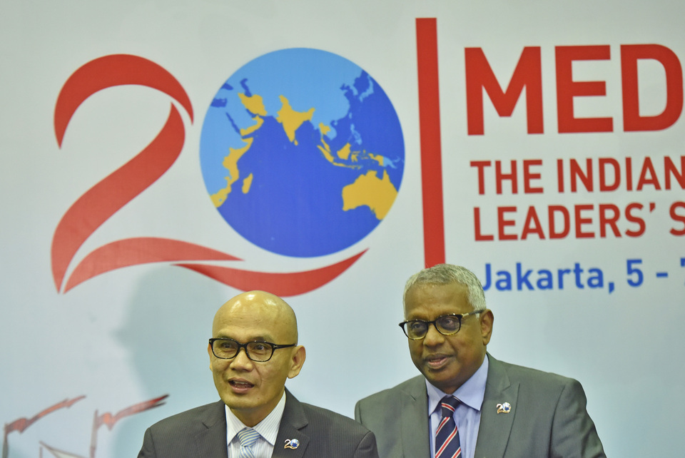 The first ever Indian Ocean Rim Association, or IORA, summit will produce an agreement dubbed the "Jakarta Concord" to maintain peaceful and stable relations among member states, a Foreign Ministry official said on Sunday (05/03). (Antara/ Wahyu Putro A) 
