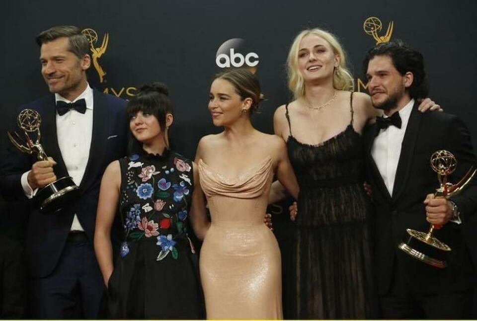Nikolaj Coster-Waldau (left), Maisie Williams, Emilia Clarke, Sophie Turner and Kit Harrington of HBO