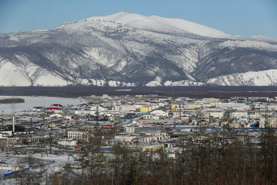 A general view shows the buildings of the settlement of Ust-Nera in Oymyakon district in Russia's Yakutia region in this March 21, 2017 file photo. (Reuters Photo/Sergei Karpukhin)