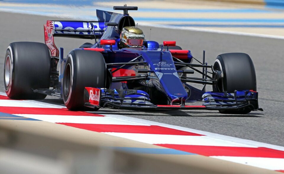 Sean Gelael participates in an F1 test session with Toro Rosso on Tuesday (18/04). (Photo courtesy of Twitter/Toro Rosso)