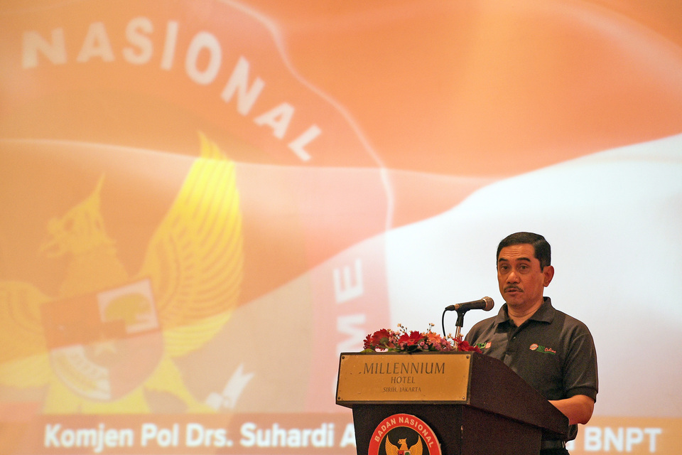 National Counterterrorism Agency (BNPT) head Comr. Gen. Suhardi Alius, has called on all elements of Indonesian society to oppose radicalism. (Antara Photo/Sigid Kurniawan)