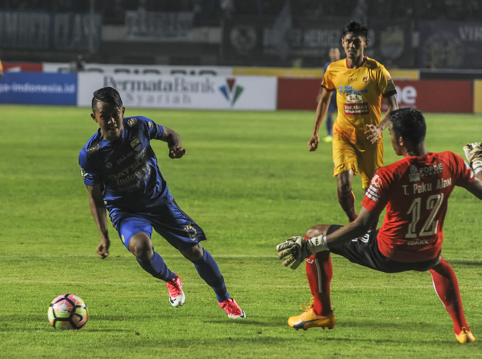 Indihome is eyeing Indonesia's top-tier league Liga 1 for its new channel, UseeSports. (Antara Photo/Novrian Arbi)