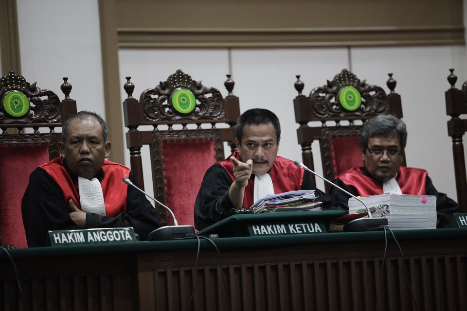 Judges at the North Jakarta District Court has rescheduled a blasphemy hearing against Jakarta Governor Basuki 'Ahok' Tjahaja Purnama for Apr. 20, a day after the Jakarta election runoff. (Antara/Rommy Pujianto)