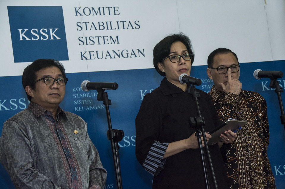 Indonesia's financial sector remained healthy in September on the back of favorable economic readings, a strong banking sector and a stable rupiah against the US dollar, the Financial System Stability Committee, or KSSK, said in a statement on Tuesday (31/10). (Antara Photo/Aprillio Akbar)