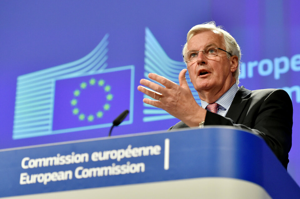 European chief negotiator for Brexit Michel Barnier speaks during a news conference in Brussels, Belgium, on Wednesday (03/05). (Reuters Photo/Eric Vidal)
