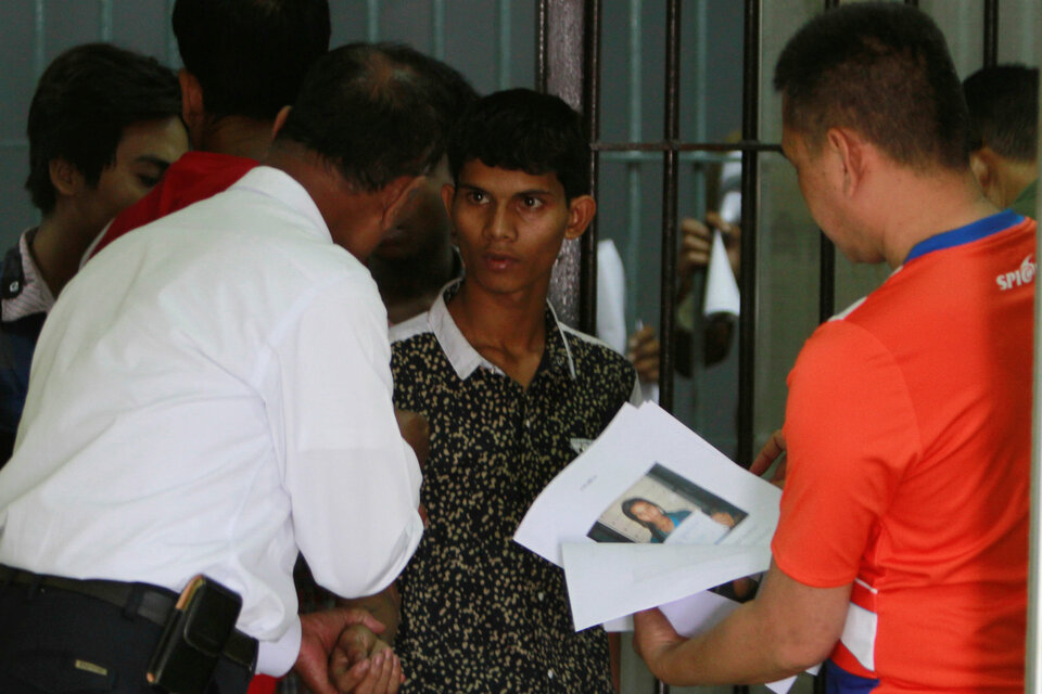 An illegal migrant from Myanmar detained at a police station in Nakorn Si Thammarat province in Thailand on May 6. (Reuters Photo/Surapan Boonthanom)