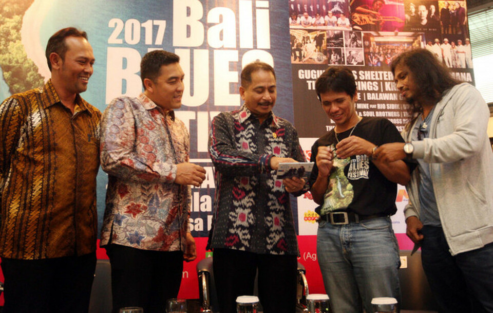 Bali Blues Festival 2017 organizers at a press conference on Wednesday (17/05). (Beritasatu.com)