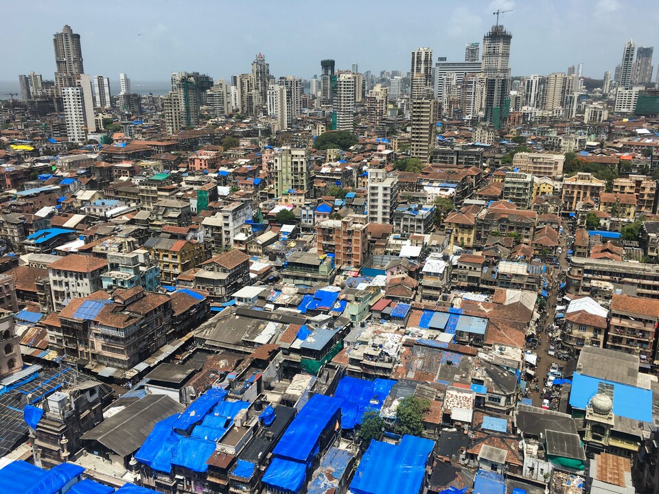 An aerial view of Bhendi Bazaar that is undergoing modernization led by the Dawoodi Bohra Muslim community in Mumbai, India, June 6. (Reuters Photo/Rina Chandran)